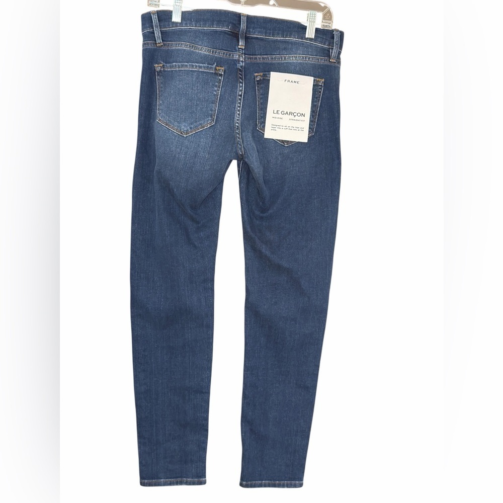 NWT FRAME Le Garçon Cropped Boyfriend Azure Jeans Denim Size 25 - Picture 6 of 11